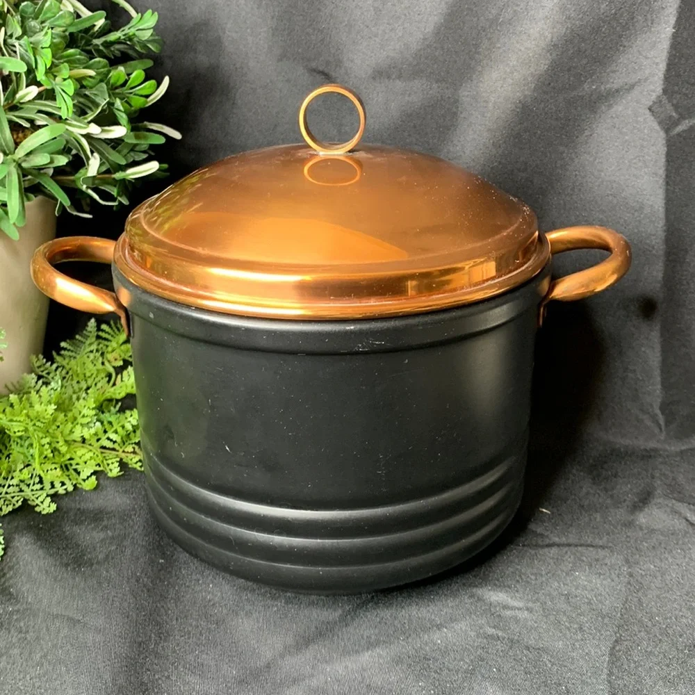 Vintage Keystone Vacuum Insulated Ice Bucket 8” With Brass Lid